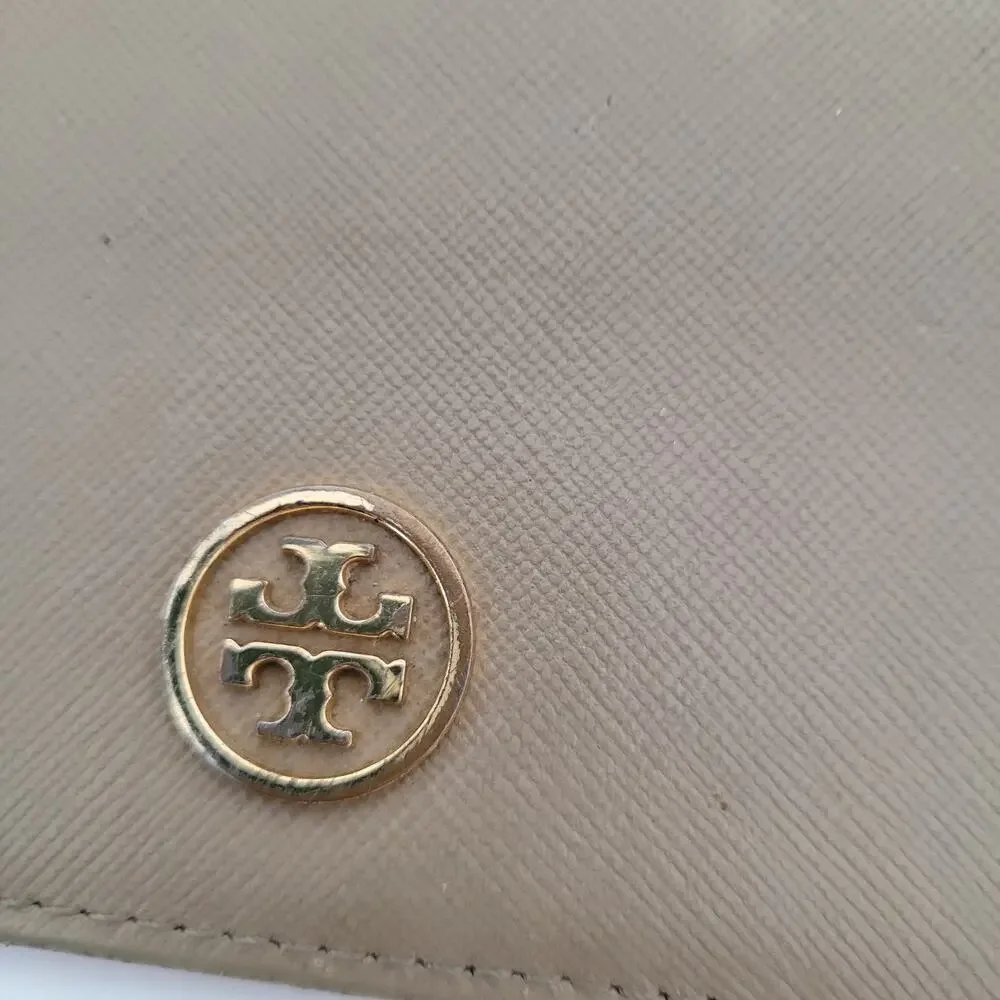 Tory Burch Robinson Wallet Clay Equestrian Orange Leather Envelope Continental